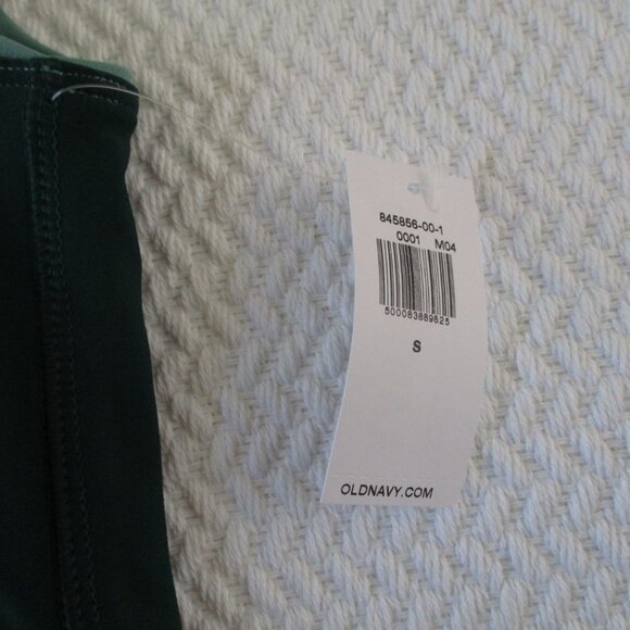 OLD NAVY maternity sport athletic tank top sz s nwt green zip front stretch mock - Picture 2 of 9